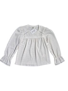 NWT | Speechless Kids Textured Long Sleeve Crochet Top | White | Medium
